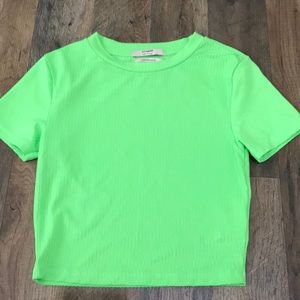 Neon green crop top